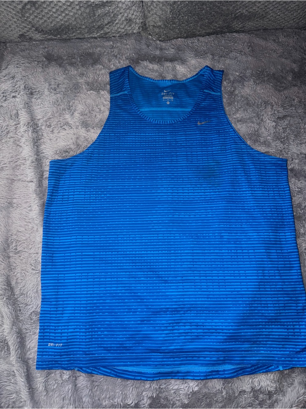 Nike Blue Striped Dri-FIT Men's Tank